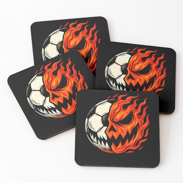 Item preview, Halloween Soccer Ball Pumpkin Flame Scary Face designed and sold by NUMAcreations.