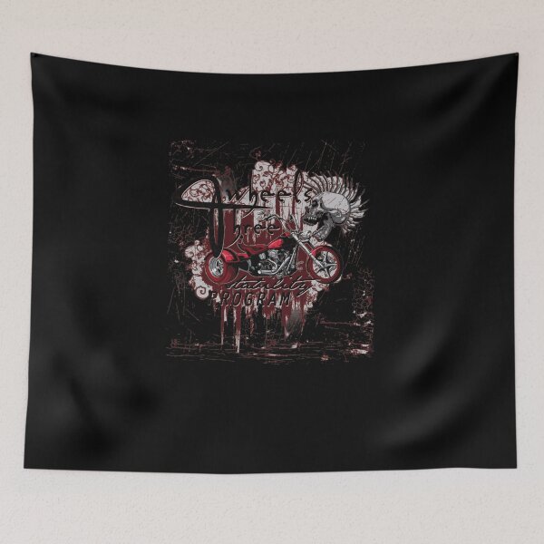 Item preview, Vintage Distressed Badass Skull Motorcycle Biker  designed and sold by PrintPress.