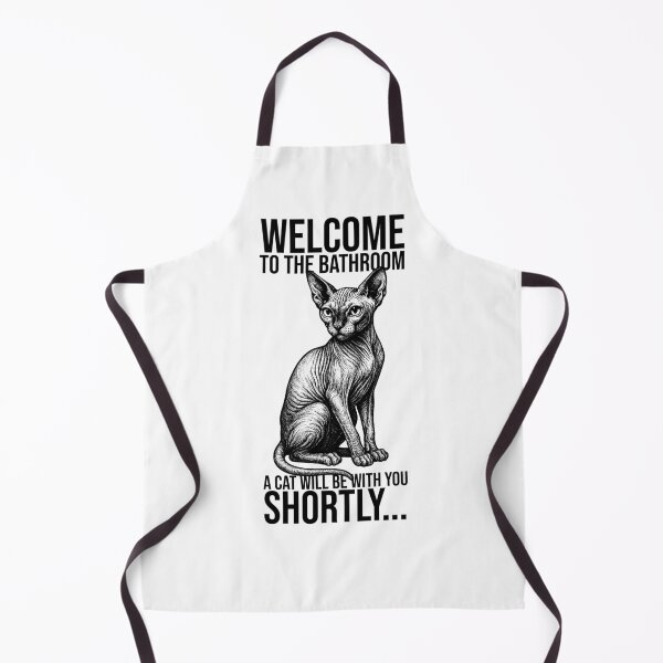 Item preview, Welcome to the bathroom, a cat will be with you shortly – Funny Sphynx Cat Design designed and sold by xndrlab.