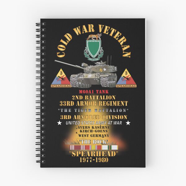 Item preview, Army - Cold War Vet - 2nd Bn, 32nd Armor - Tiger BN, 3rd Armor Div  - Ayers Kaserne, Kirch-Goens, Germany THE ROCK - M60A1 Tank  - Spearhead w Fire w DUI - C designed and sold by Military Insignia Products.