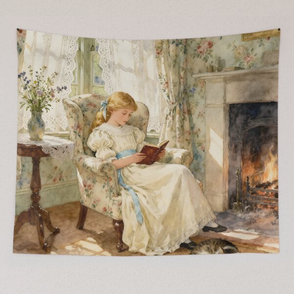 Item preview, Enchanted English Cottage Reading a book designed and sold by SoniaSarkali.