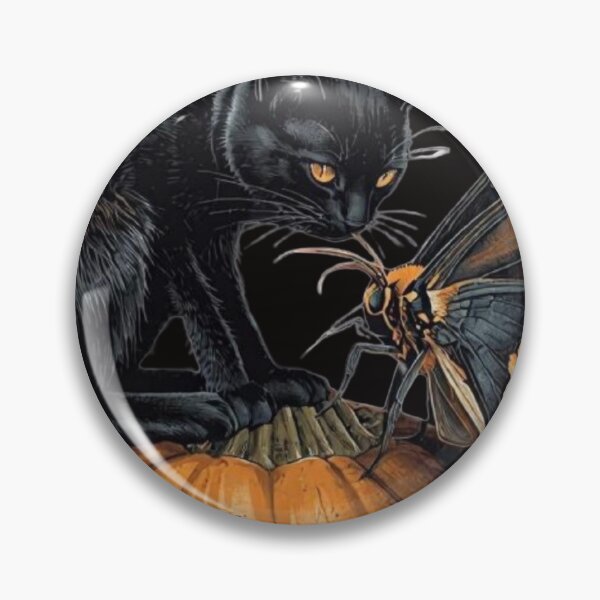 Item preview, Cat and Death’s-Head Moth on Jack-O’-Lantern – Gothic Halloween Art designed and sold by EdgeOfSanityDesigns.
