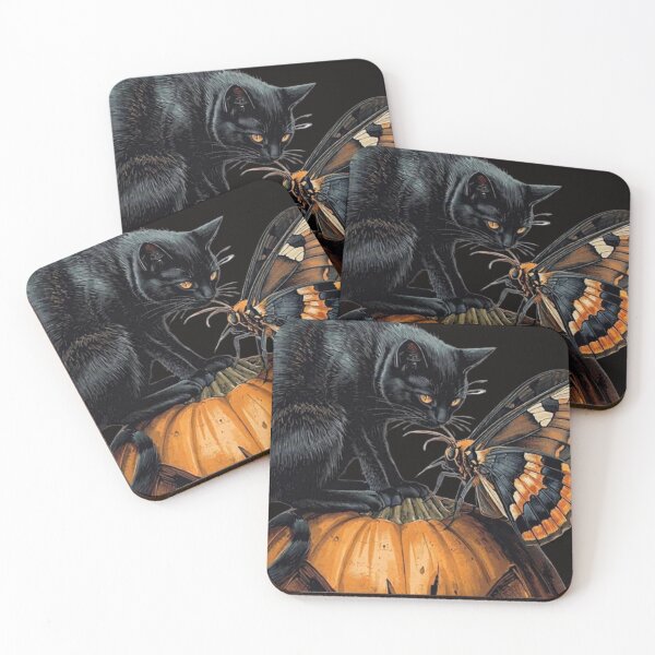 Item preview, Cat and Death’s-Head Moth on Jack-O’-Lantern – Gothic Halloween Art designed and sold by EdgeOfSanityDesigns.