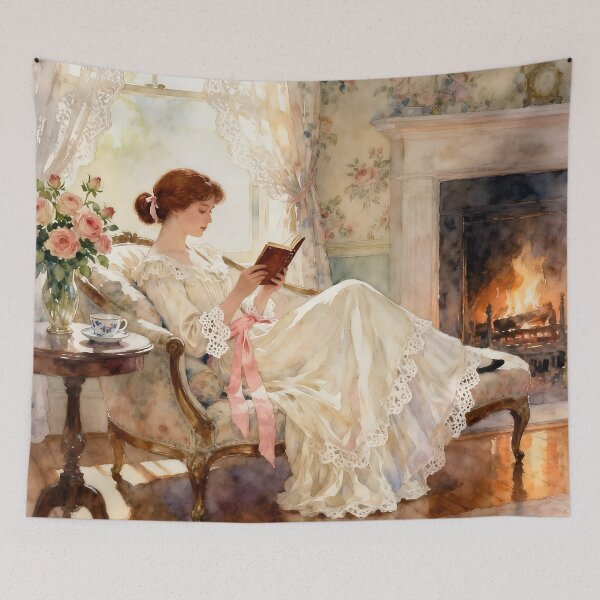 Item preview, Enchanted English Cottage Reading a book designed and sold by SoniaSarkali.