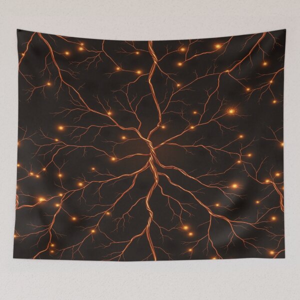 Item preview, Neo-Botanic Matrix “Root Signal” | Copper and Gold Organic Circuit Pattern designed and sold by CMdigit.