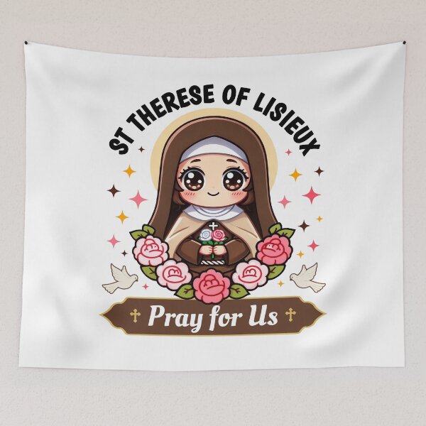 Item preview, St Therese of Lisieux Pray for Us Catholic Roses for Kids designed and sold by NUMAcreations.