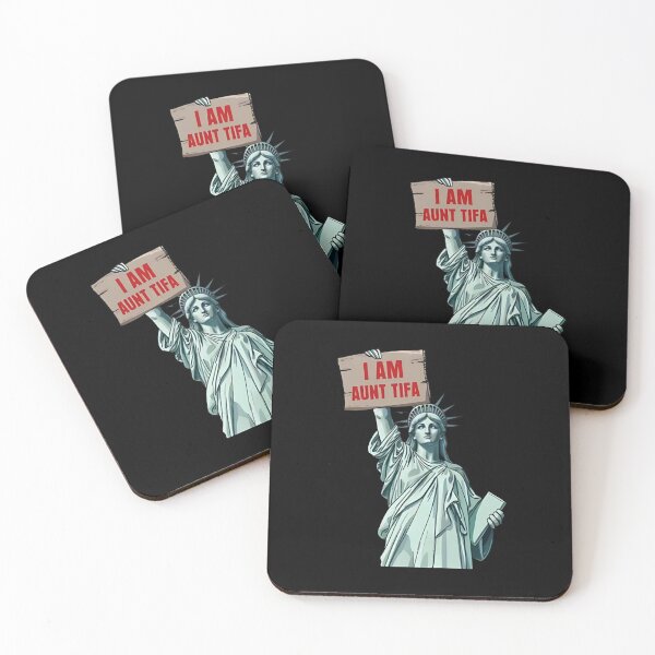 Item preview, Aunt Tifa - Fight Fascists, Statue of Liberty, Human Rights,Anti Trump, Amarican Flag designed and sold by cloudline-scb.
