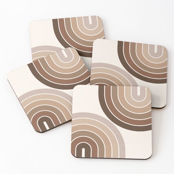 Item preview, Midcentury Modern Geometric Rainbow 5 in Rustic Brown Wood designed and sold by nineFlorals.