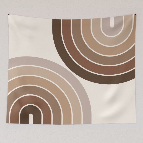 Item preview, Midcentury Modern Geometric Rainbow 5 in Rustic Brown Wood designed and sold by nineFlorals.