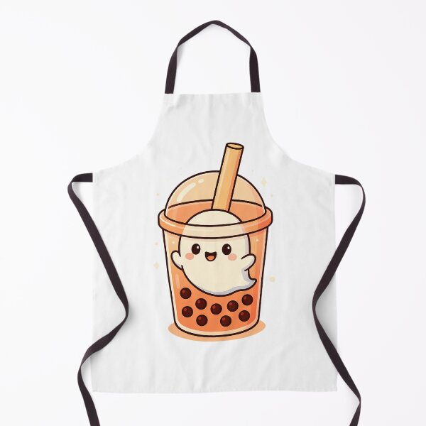 Item preview, Cute Ghost in Bubble Tea Cup | Kawaii Halloween Drink Illustration designed and sold by jutharat456.