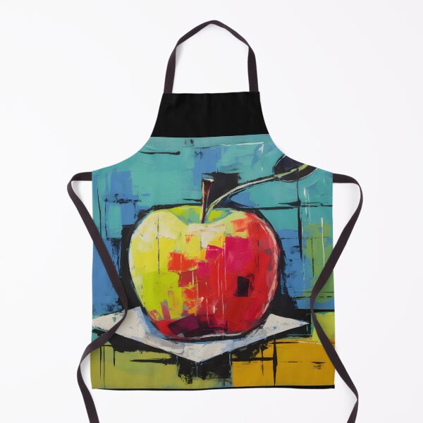 Item preview, A Delicious Burst of Color- Mouthwatering Abstract Apple in Red and Yellow with a Geometric Twist designed and sold by OlfactoART Studio.
