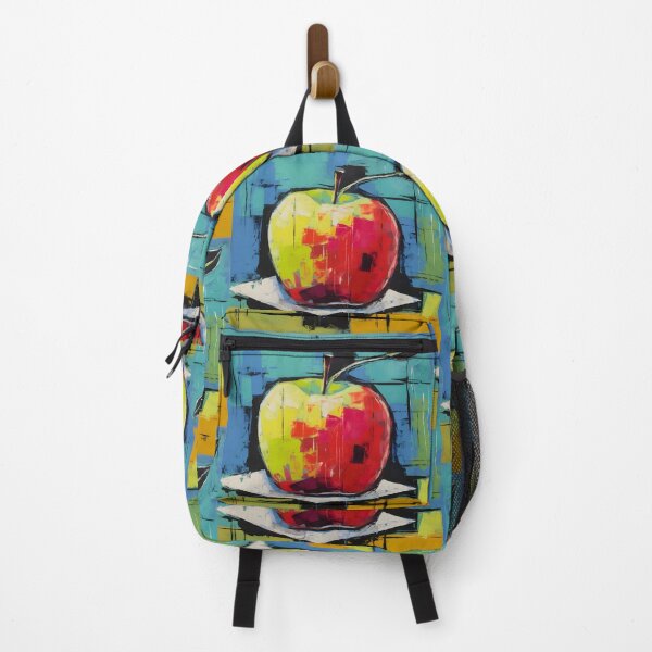 Item preview, A Delicious Burst of Color- Mouthwatering Abstract Apple in Red and Yellow with a Geometric Twist designed and sold by OlfactoART Studio.