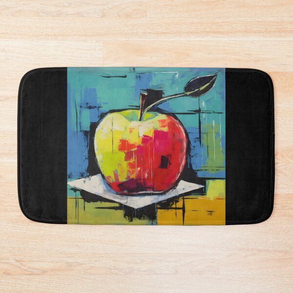 Item preview, A Delicious Burst of Color- Mouthwatering Abstract Apple in Red and Yellow with a Geometric Twist designed and sold by OlfactoART Studio.
