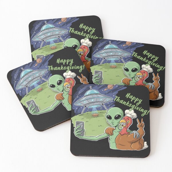 Item preview, Happy Thanksgiving! - Space Turkey Selfie  Funny Alien UFO Thanksgiving Projekt designed and sold by Kindloom.