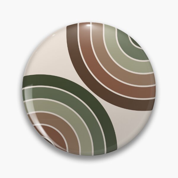Item preview, Midcentury Modern Geometric Rainbow 6 in Brown Pine Sage Green designed and sold by nineFlorals.