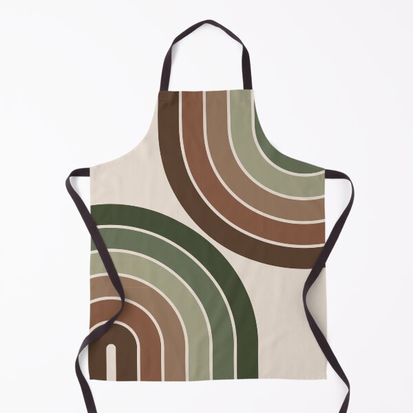 Item preview, Midcentury Modern Geometric Rainbow 6 in Brown Pine Sage Green designed and sold by nineFlorals.