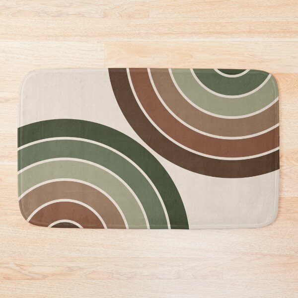 Item preview, Midcentury Modern Geometric Rainbow 6 in Brown Pine Sage Green designed and sold by nineFlorals.