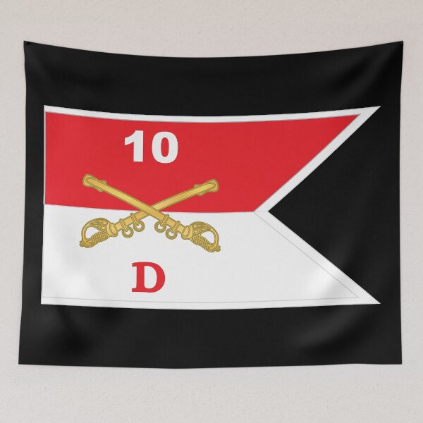 Item preview, Army - Delta Troop - 10th Cavalry Guidon w White Boundries X 300  designed and sold by Military Insignia Products.