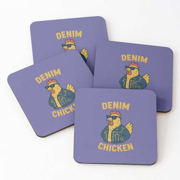 Item preview, Denim Chicken – Funny Retro Cartoon Chicken in a Denim Jacket Vintage TV Parody Design designed and sold by IndyVibes.