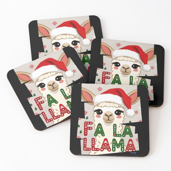 Item preview, Fa La Llama with cute llama in Santa hat 2 designed and sold by Neon G.