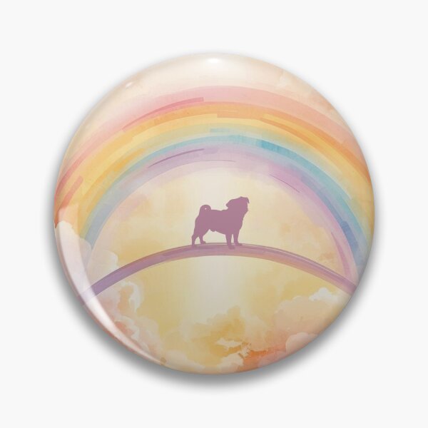 Item preview, Pug Rainbow Bridge Memorial Art – QR Code Healing Playlist Tribute designed and sold by Esterlane.