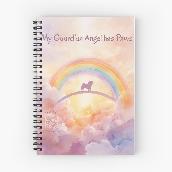 Item preview, Pug Rainbow Bridge Memorial Art – QR Code Healing Playlist Tribute designed and sold by Esterlane.