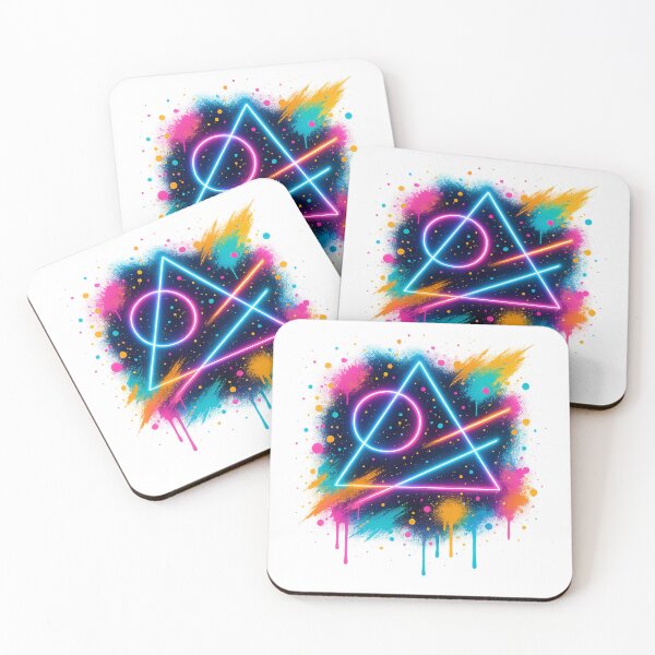 Item preview,  Neon Geometry / Neon Geometry – Retro Triangle Art with Color Splash designed and sold by Gletschie.