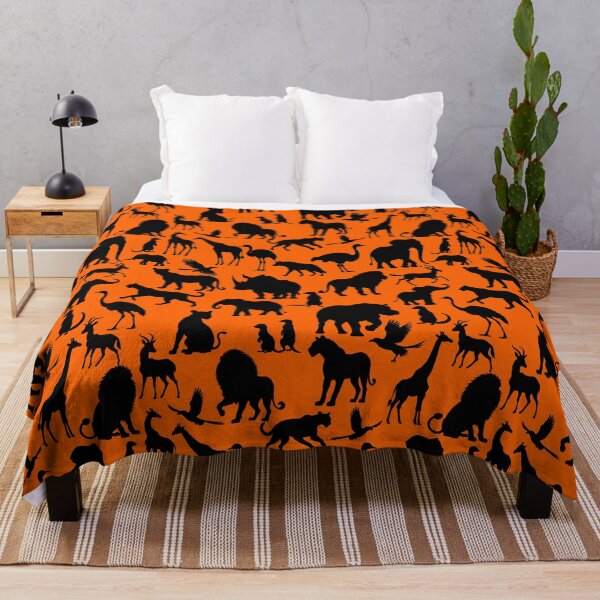 Item preview, African Animal Pattern on an Orange Background | Animal Art | Animal Silhouette designed and sold by UnhingedBird.