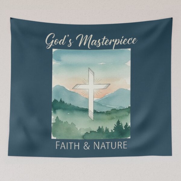 Item preview, God's Masterpiece Abstract Nature Design - Christian Watercolor Landscape Faith Art designed and sold by Syrupulse.