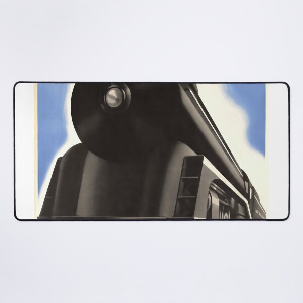 Item preview, Vintage New Haven Railroad Poster | Art Deco Streamlined Locomotive | Bold Black & Red Design | Speed Power Artwork designed and sold by artofuniverse.