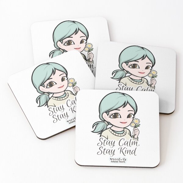 Item preview, Peaceful Kawaii "Stay Calm, Stay Kind" Design – Soft Girl Aesthetic & Gentle Mindfulness Art designed and sold by P-L-Sardines.