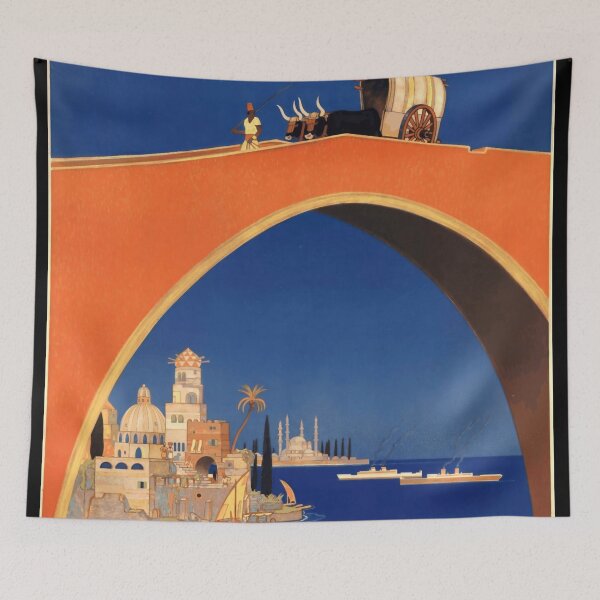 Item preview, Vintage Mediterranean Cruise Art Poster | Art Deco Style | Hamburg-Amerika Linie & Norddeutscher Lloyd Travel Print designed and sold by artofuniverse.