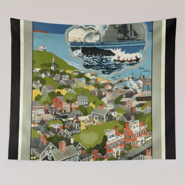 Item preview, Vintage Nantucket Travel Poster | Art Deco Style | John Held Jr | New England Steamship Co | Early 20th Century Art designed and sold by artofuniverse.