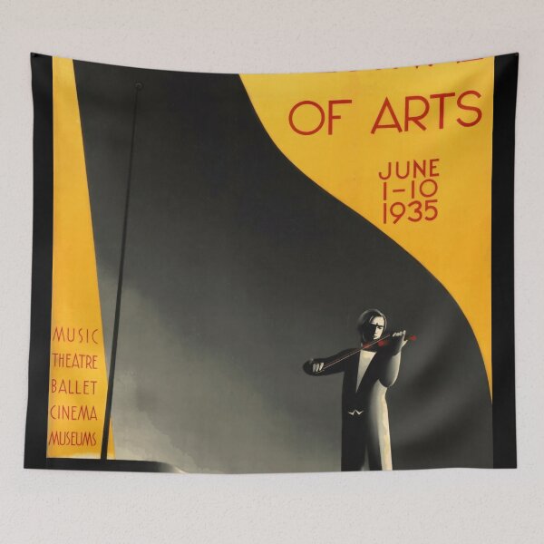Item preview, Leningrad Festival of Arts Poster 1935 | Constructivist Soviet Design | Geometric & Abstract Violinist Art designed and sold by artofuniverse.