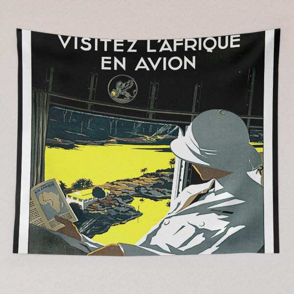 Item preview, Vintage Art Deco Travel Poster | Régie Air Afrique | Visit Africa by Air | Mid-Century Exotic Adventure & Exploration designed and sold by artofuniverse.