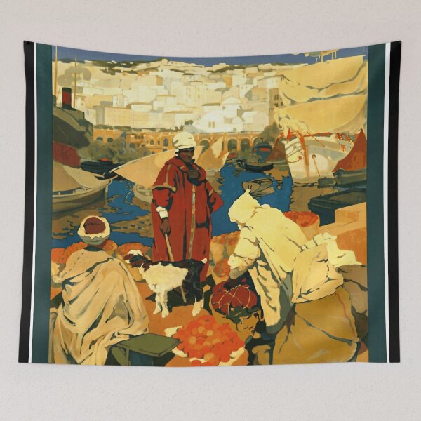 Item preview, Vintage Algeria Travel Poster | Art Deco Style | Early 20th Century | Vibrant Colors & Exotic Port Scene | PLM Railway designed and sold by artofuniverse.