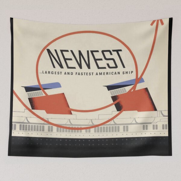 Item preview, Vintage S.S. United States Poster | Mid-Century Art Print | 1950s Ocean Liner | Bold & Modern Design | Retro Travel Decor designed and sold by artofuniverse.