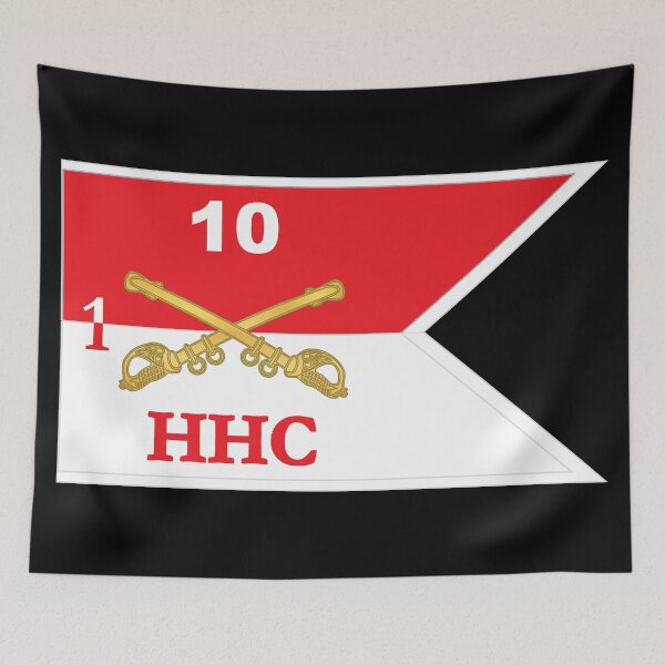 Item preview, Army - HHC Troop - 1st Squadron, 10th Cavalry Guidon w White Boundries X 300 designed and sold by Military Insignia Products.