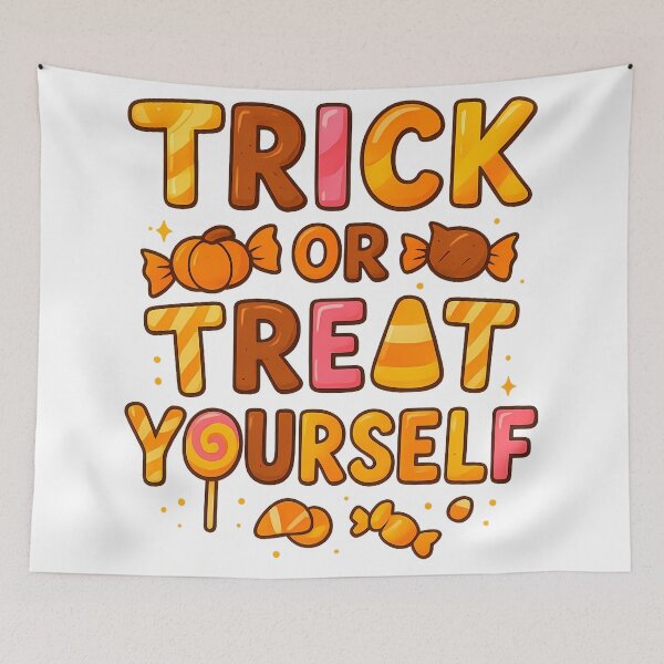 Item preview, Trick or Treat Yourself Halloween Candy Typography designed and sold by loonely.