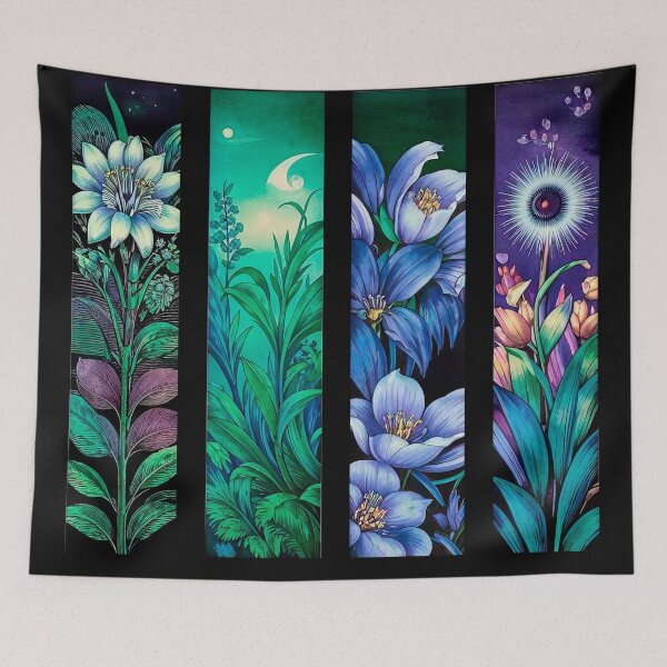 Item preview, Vibrant Purple Floral Stained Glass Panels designed and sold by LanaGustavsson.