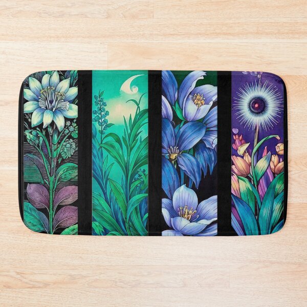 Item preview, Vibrant Purple Floral Stained Glass Panels designed and sold by LanaGustavsson.
