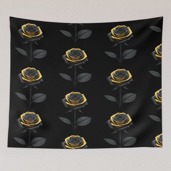 Item preview, Black and Gold Rose – High-Resolution Minimalist Floral Art with Dramatic Contrast on Black Background designed and sold by PixelVibe782.