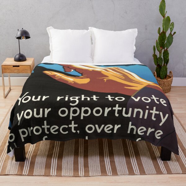 Item preview, WWII Propaganda Poster | American Freedom & Democracy Art | Vote to Protect Your Rights | Vintage Patriotic Wall Decor designed and sold by artofuniverse.