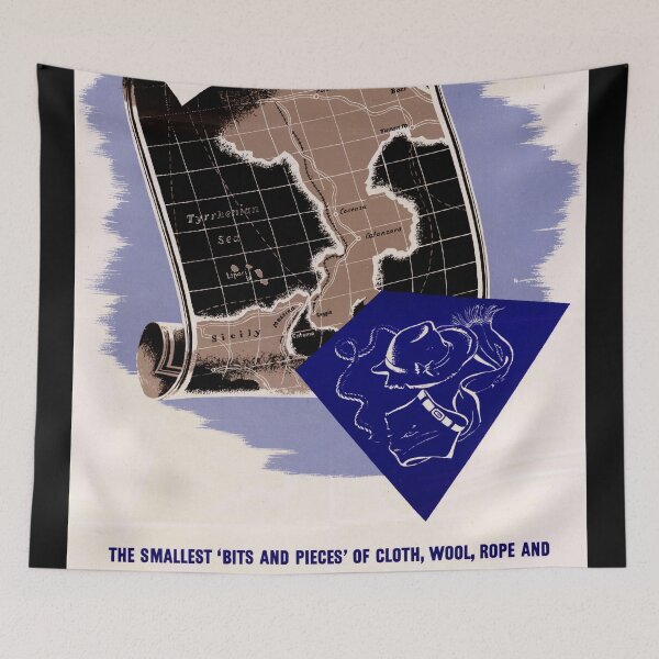 Item preview, Vintage WWII Propaganda Poster | British War Effort Art | Collect Rags for Victory | Historic Home Front Map & Message designed and sold by artofuniverse.