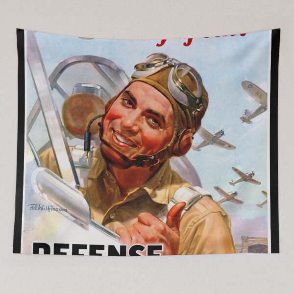 Item preview, Vintage WWII Propaganda Poster | Buy Defense Bonds & Stamps | Patriotic Aviation Art | Support Our Troops | N.T. Wilkinson designed and sold by artofuniverse.