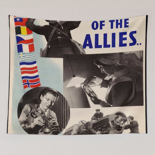 Item preview, Women of the Allies Fight for Freedom Poster | WWII Art | Vintage Propaganda | Empowering Women | Historical Wall Decor & Gifts designed and sold by artofuniverse.