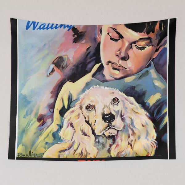 Item preview, Vintage WWII Propaganda Poster | Buy Victory Bonds | Somber Boy & Dog | Waiting for Peace | Watercolor Art Print designed and sold by artofuniverse.