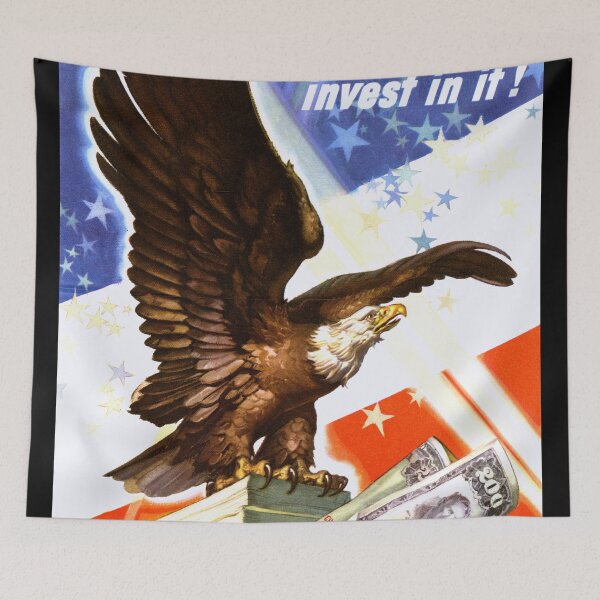 Item preview, WWII Propaganda Poster | Bald Eagle Illustration | Victory Bonds Art Print | American Patriotism & Financial Support designed and sold by artofuniverse.