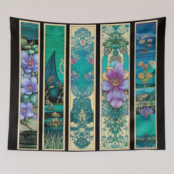 Item preview, Vibrant Purple Floral Stained Glass Panels designed and sold by LanaGustavsson.