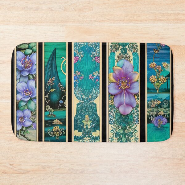 Item preview, Vibrant Purple Floral Stained Glass Panels designed and sold by LanaGustavsson.